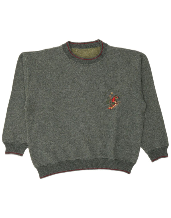 Vintage Dame Oversized Crew Neck Jumper Sweater UK 16 Large Green