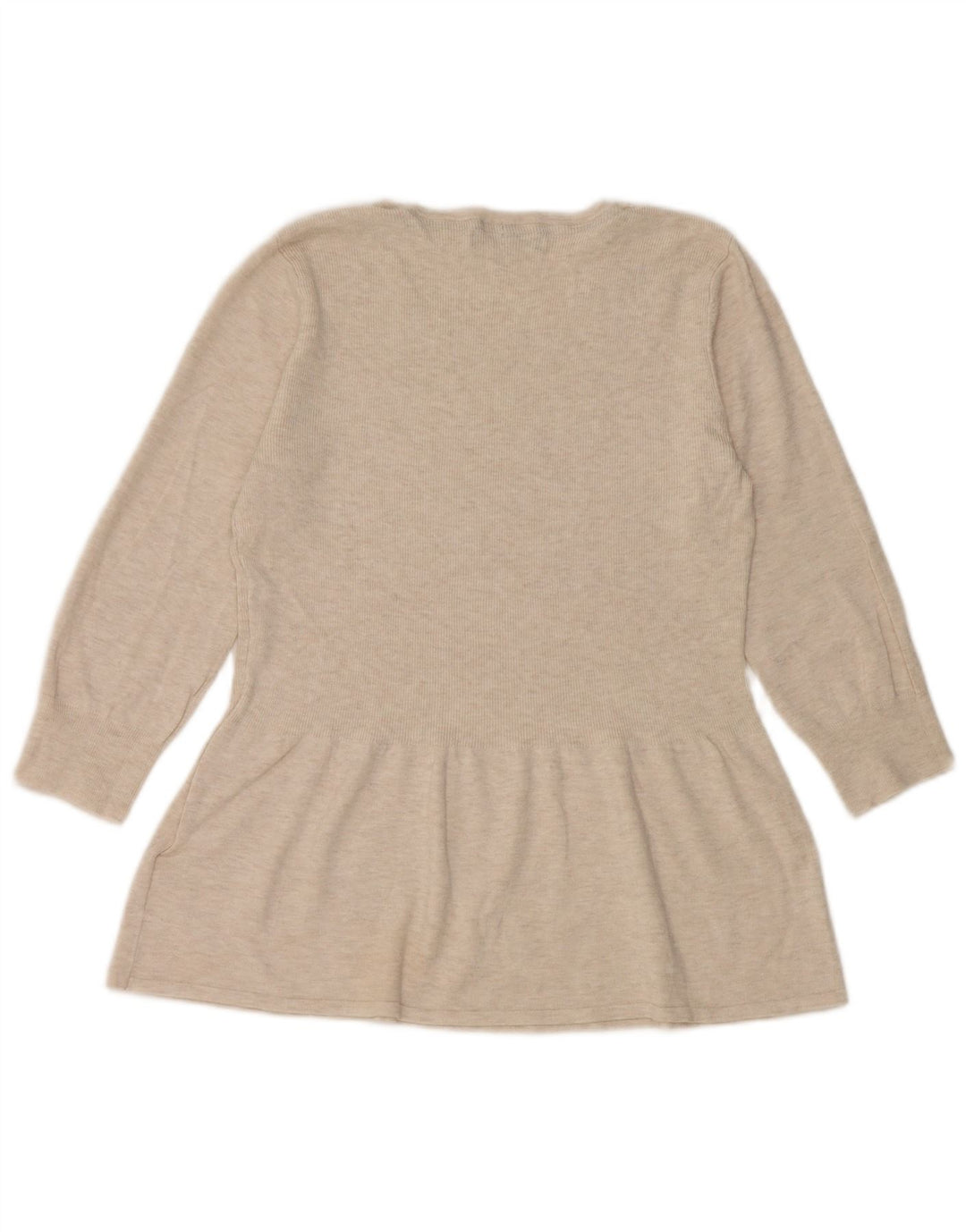 Marks & Spencer Dame Top 3/4 ærmer UK 12 Medium Beige Flecked Viscose