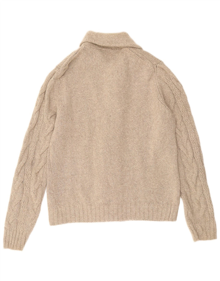 Massimo Dutti Herre Cardigan Sweater XL Beige Uld