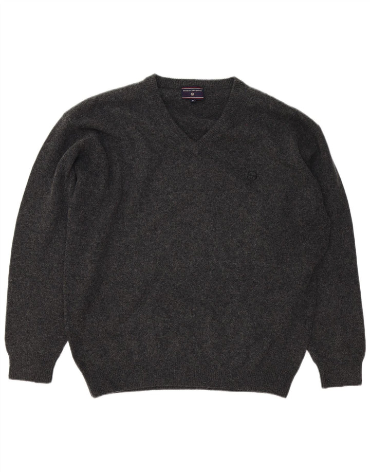 Sergio Tacchini Herre V-hals sweater XL Grå Uld