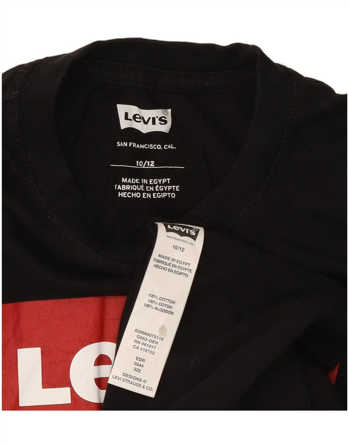 Levi's Boys Grafisk T-Shirt Top 10-11 år Sort Bomuld