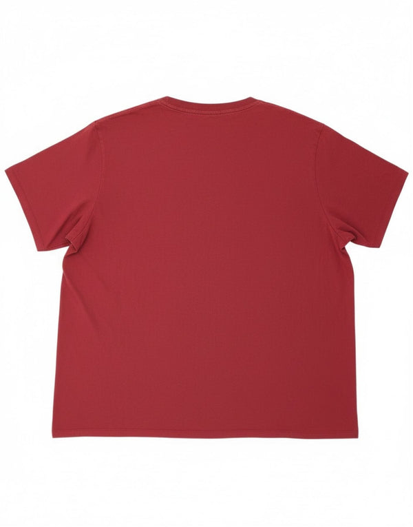 Adidas Herre Grafisk T-Shirt Top UK 32/34 4XL Bourgogne bomuld