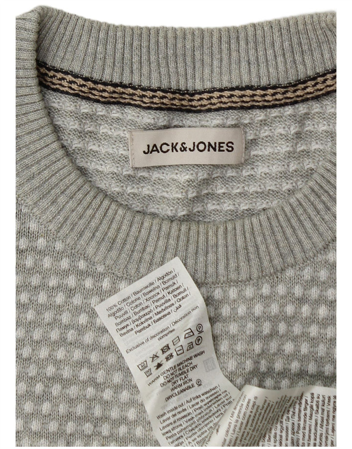 Jack & Jones Herre sweater med rund hals, mellemgrå plettet
