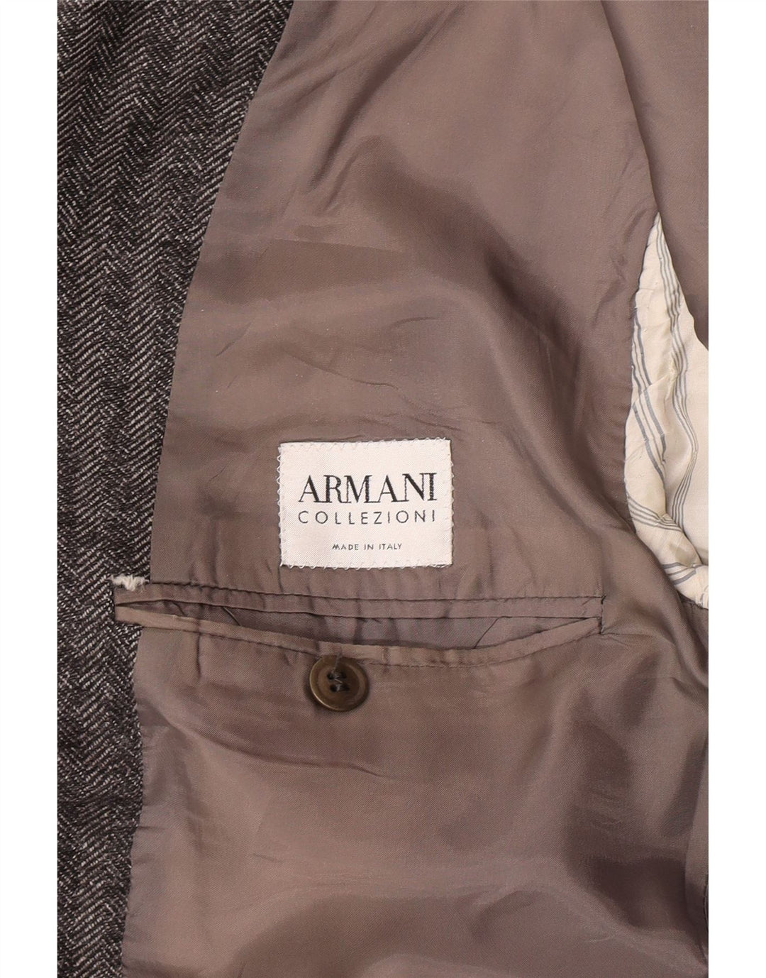 Armani Collezioni Herre 3-knaps blazerjakke IT 52 XL Grå sildeben