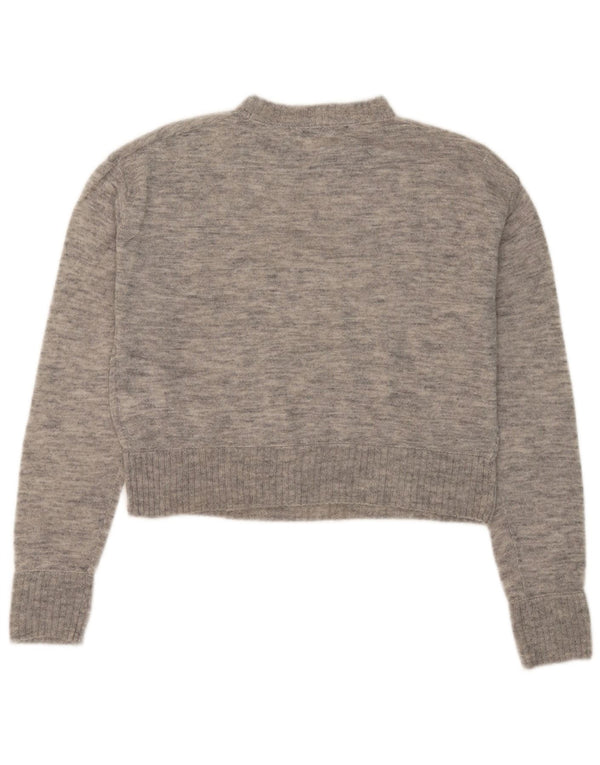 Zara Womens Oversized Turtle Neck Jumper Sweater UK 10 Small Grey Wool