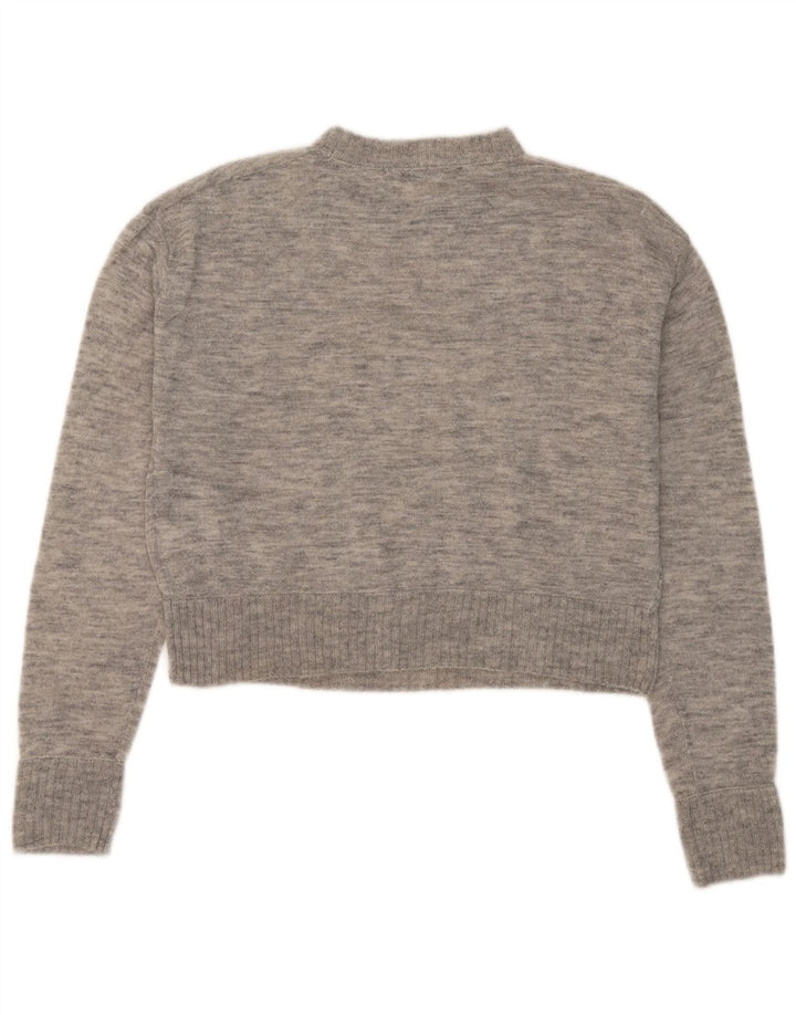 Zara Dame Oversized Turtle Neck Jumper Sweater UK 10 Small Grey Uld