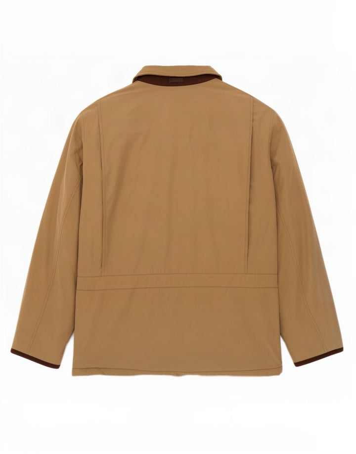 Belfe Herre Bomber Jacket UK 40 Stor Beige Bomuld