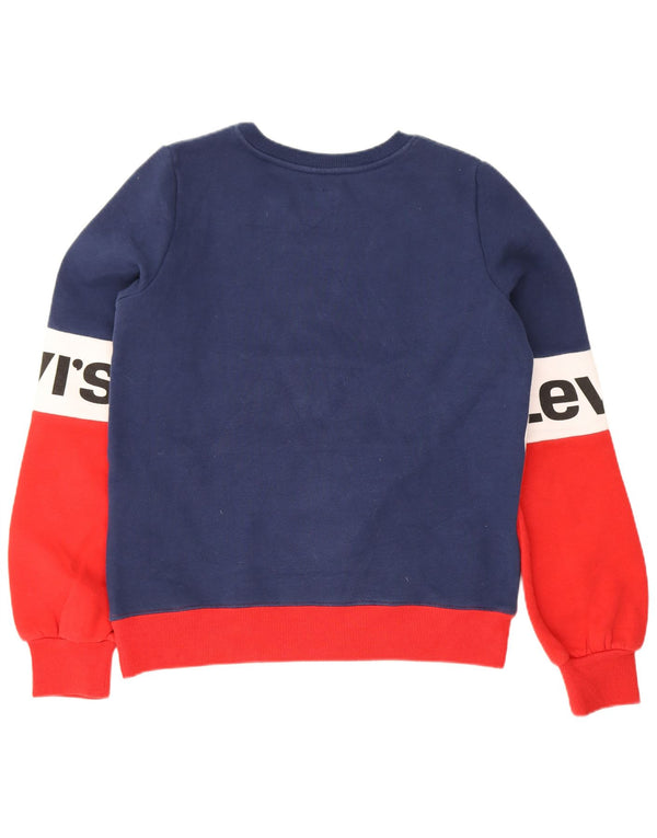 Levi's Boys Grafisk Sweatshirt Jumper 15-16 år Navy Blue Colourblock