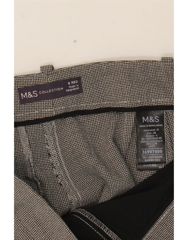 MARKS & SPENCER jakkesætsbukser til kvinder UK 8 Small W28 L27 Black Houndstooth