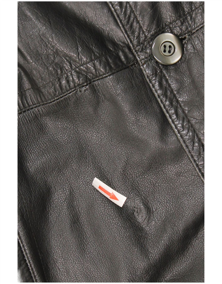 Vintage Læderfrakke til mænd UK 40 Stor sort læder