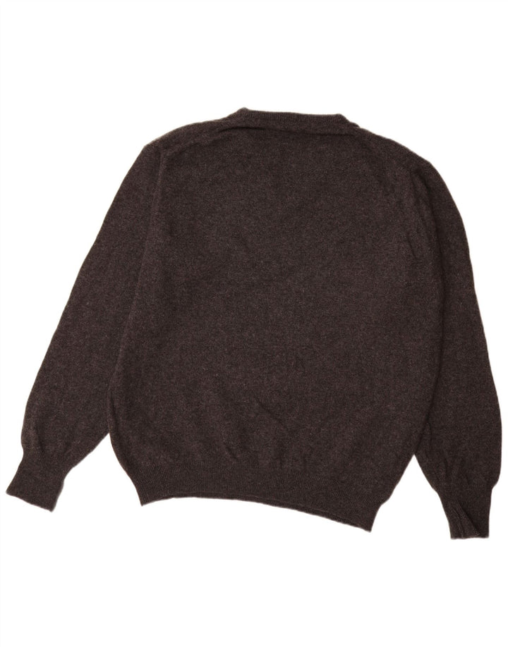 Marks & Spencer Herre V-hals trøje Sweater Large Grå Flecked Lammeuld