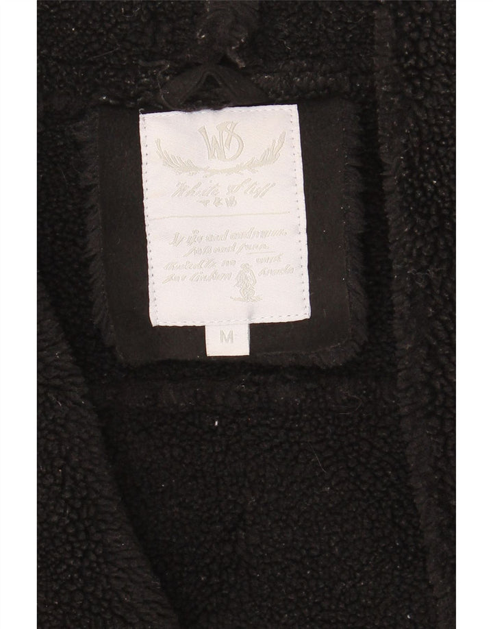 WHITE STUFF Womens Open Sherpa Gilet UK 14 Medium Black Polyester Vintage White Stuff and Second-Hand White Stuff from Messina Hembry 