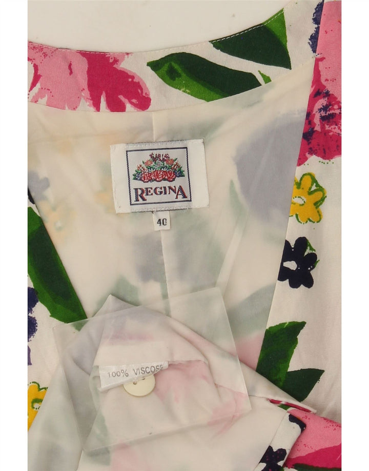 Regina damevest EU 40 Medium White Floral Viscose