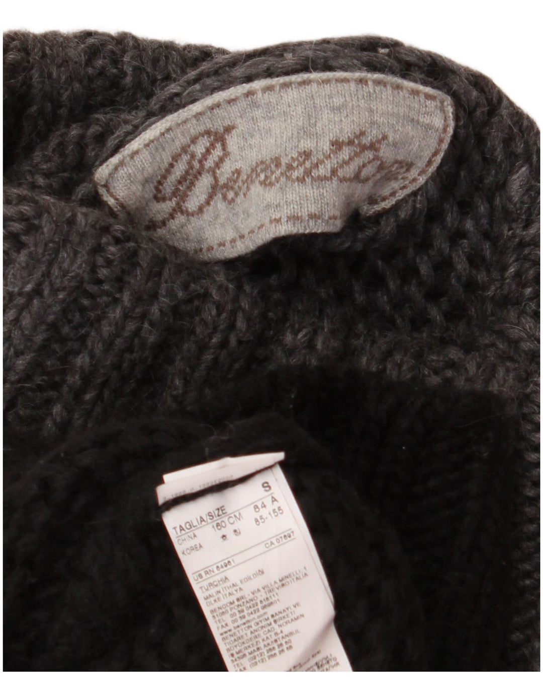 Benetton Womens Batwing rullehals sweater UK 10 Small Black