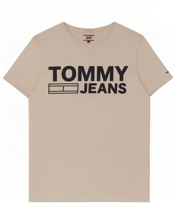 Tommy Hilfiger Herre Slim Fit Grafisk T-Shirt Top XL Hvid Bomuld