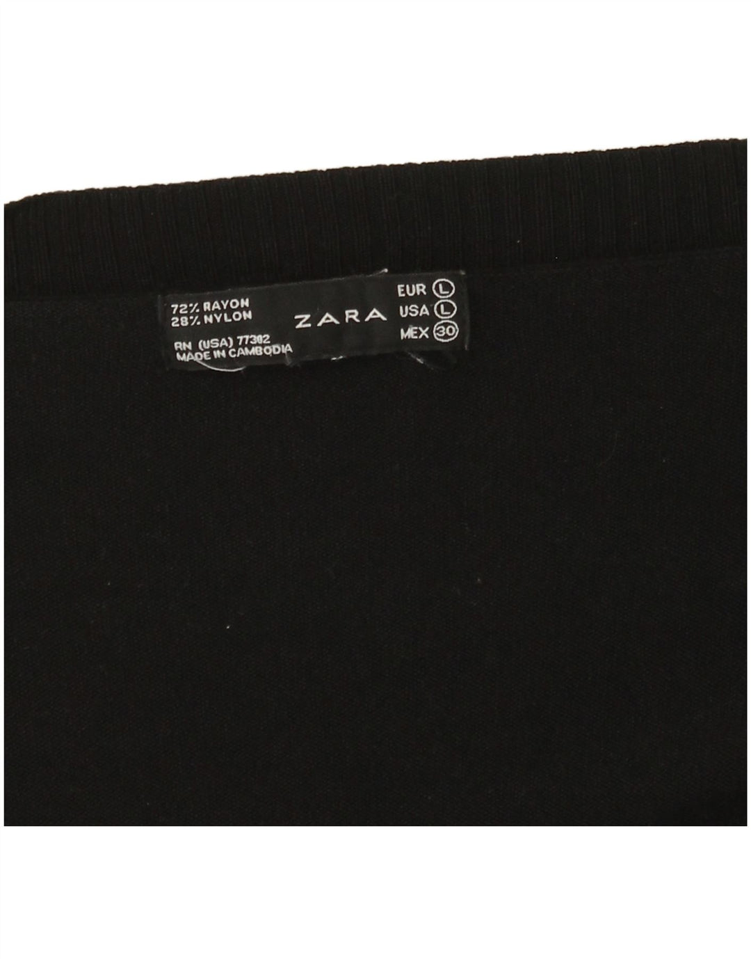 Zara Womens Open Cardigan Sweater UK 14 Large Black Rayon