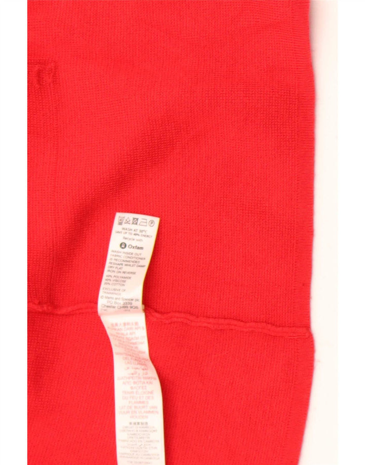 Marks & Spencer Womens Open Cardigan Sweater UK 18 XL Rød Polyamid