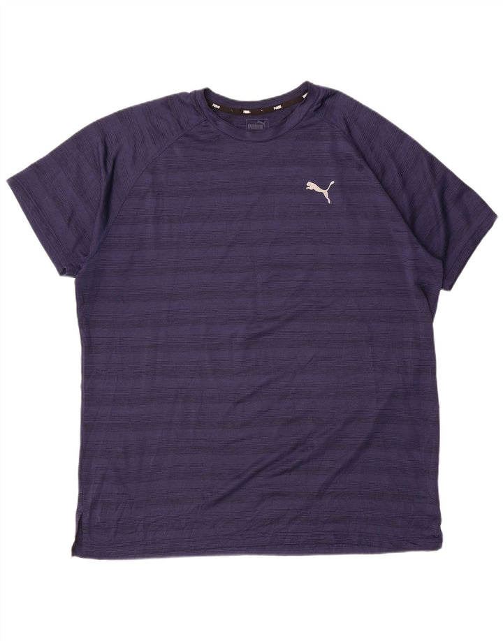 PUMA T-shirt top til mænd 2XL marineblå stribet