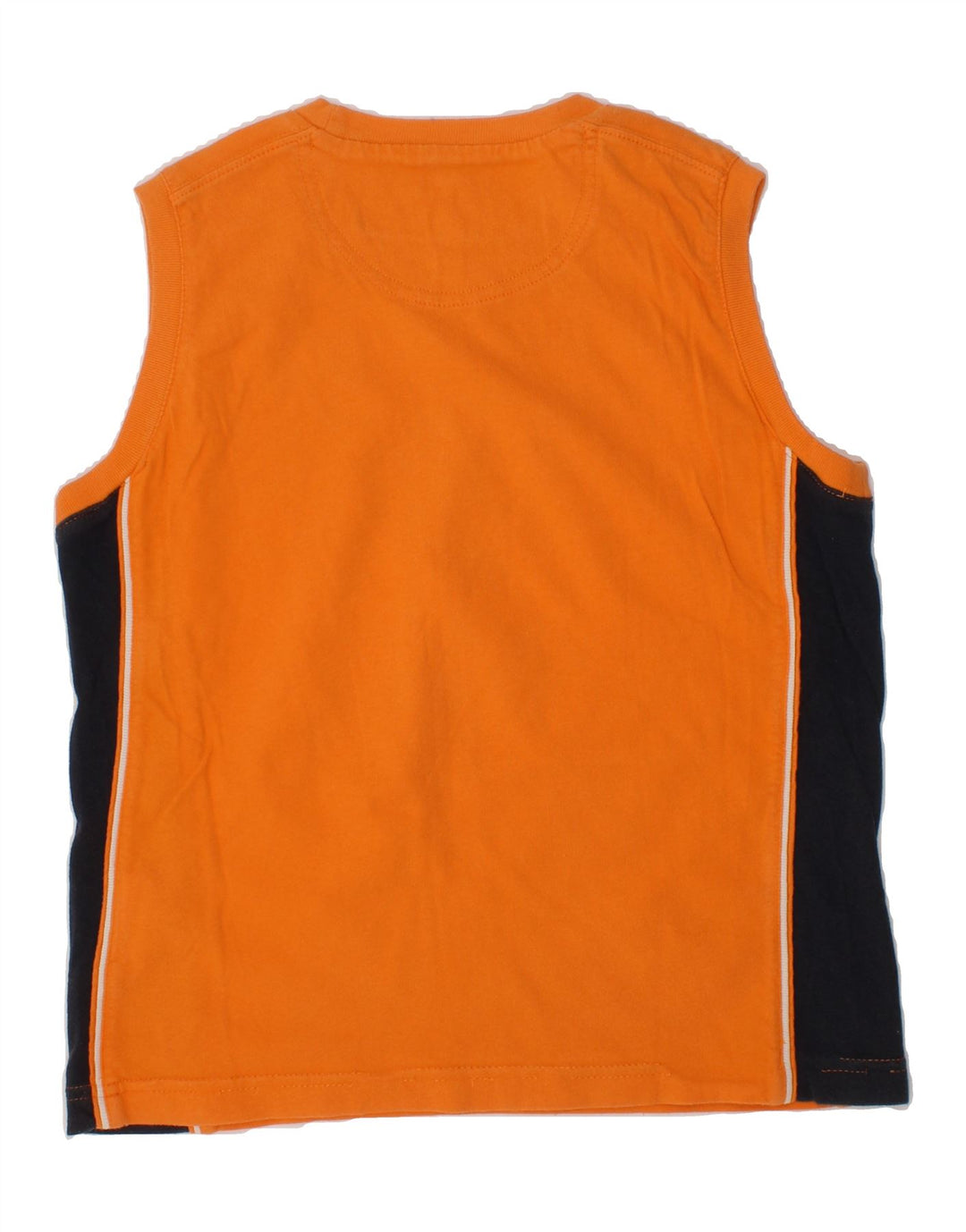 CHAMPION Boys Vest Top 9-10 Years Medium  Orange Colourblock Cotton Vintage Champion and Second-Hand Champion from Messina Hembry 