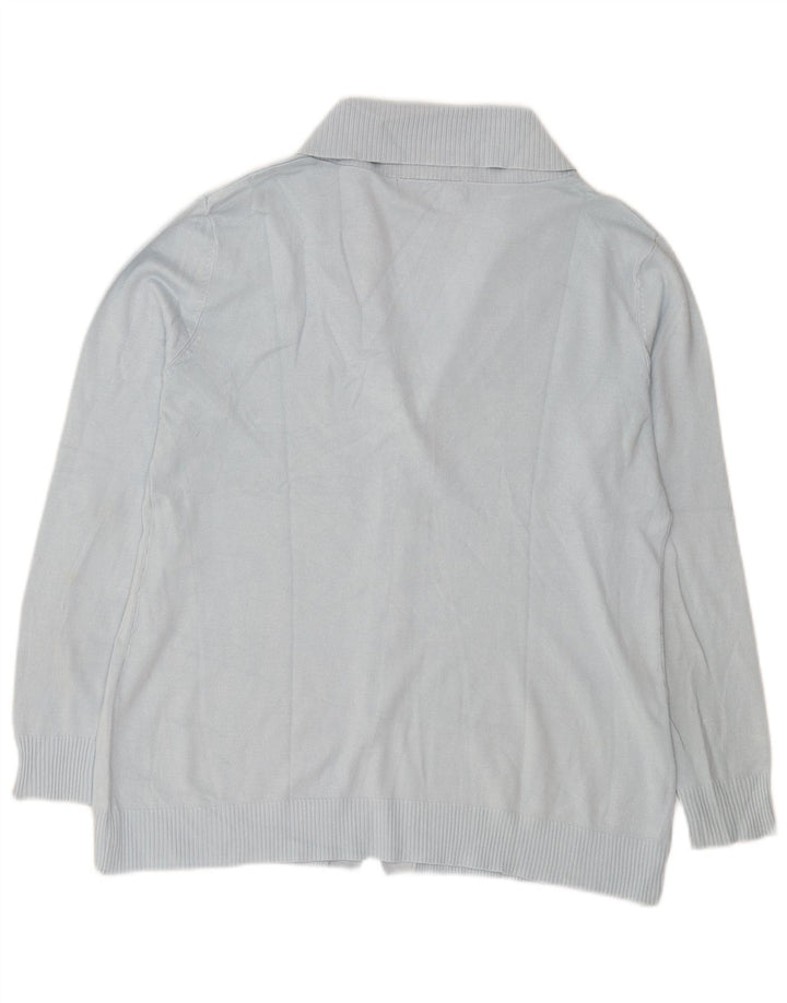 Zara Dame Cardigan Sweater UK 16 Large Blue Rayon