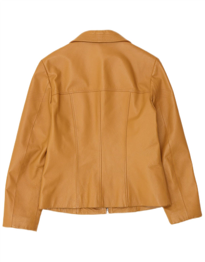 TOGETHER Dame Læderjakke UK 8 Small Beige Læder