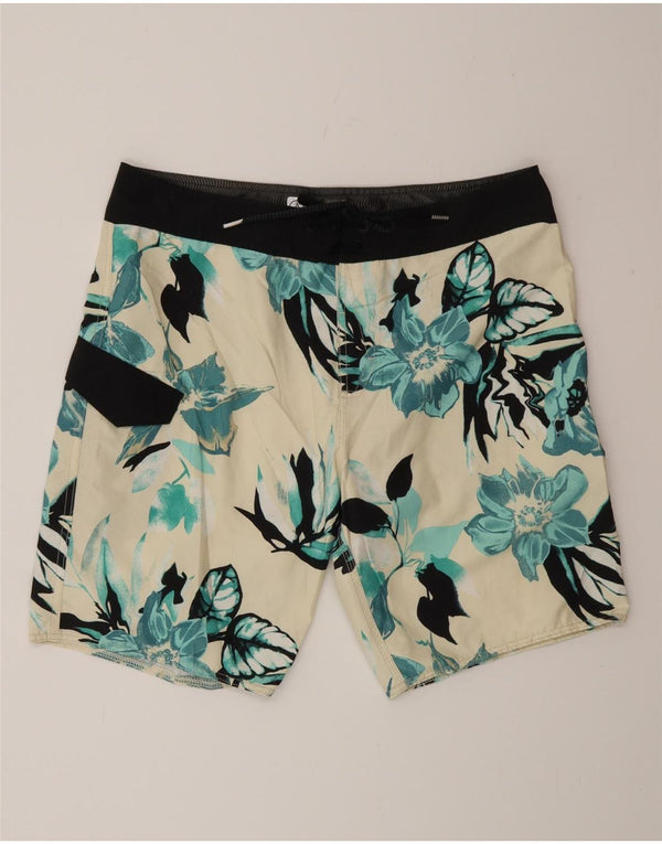 Volcom Mens Graphic Swimming Shorts Large  White Floral