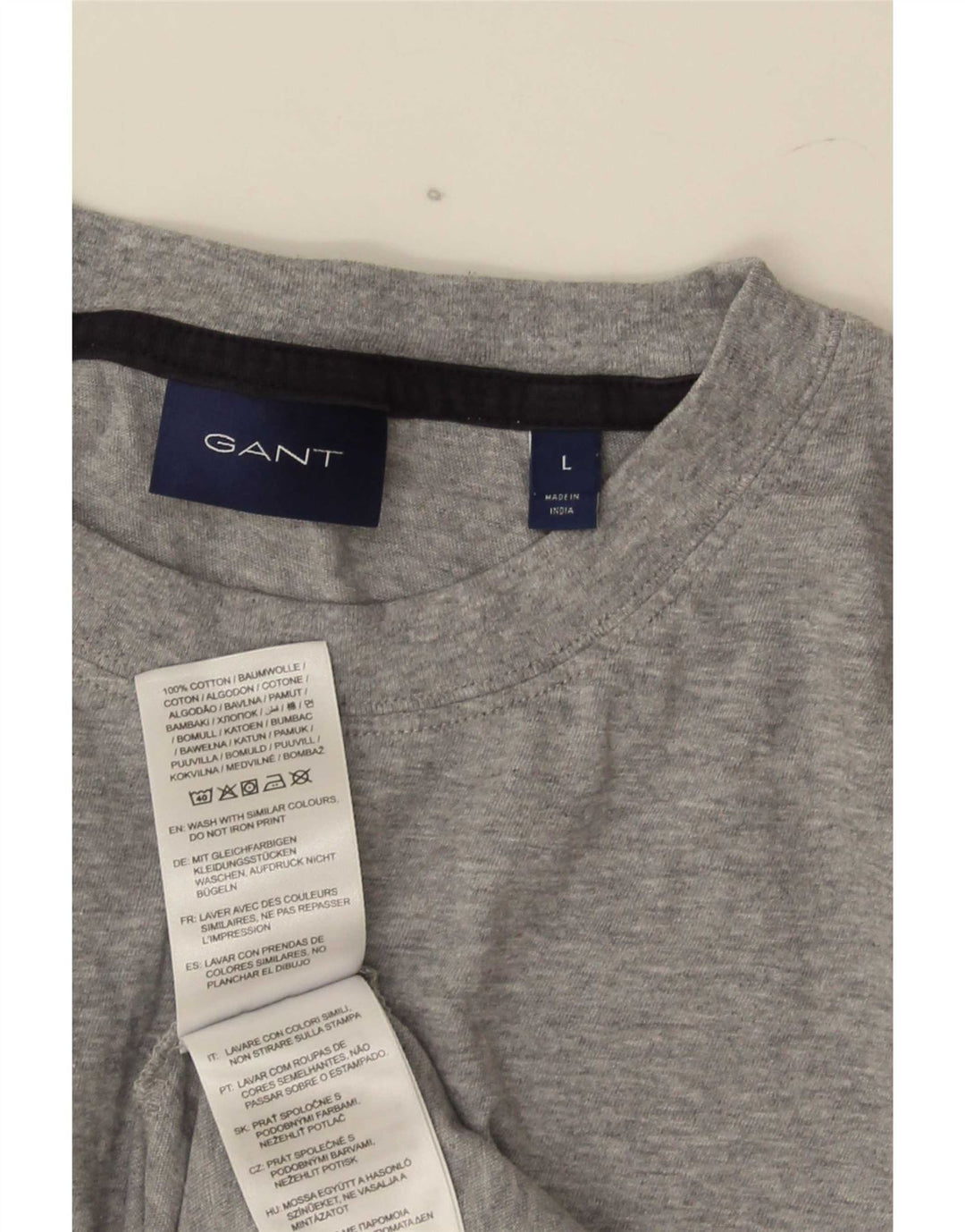Gant Grafisk T-shirt top til mænd, stor grå bomuld