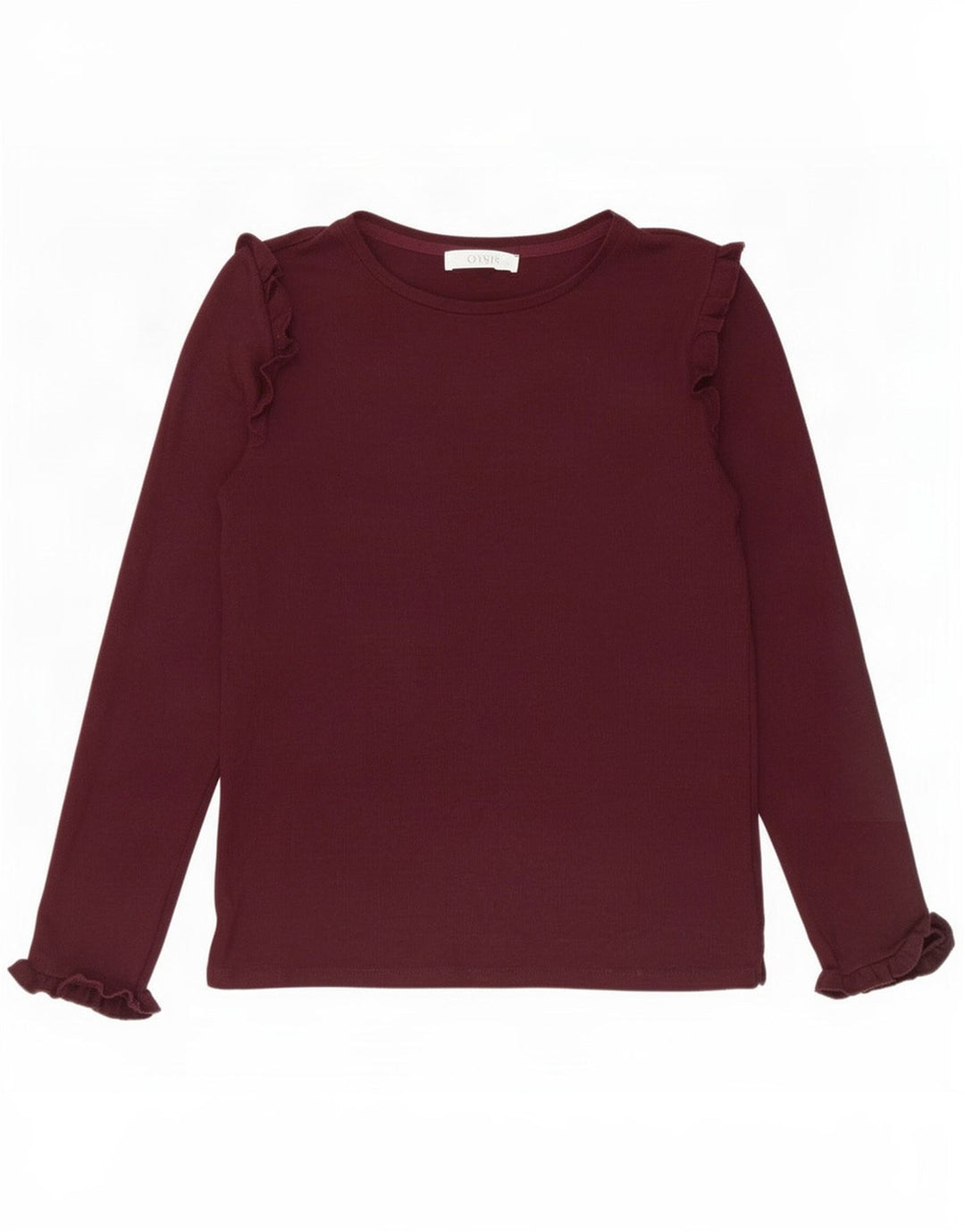 Oasis Womens Flæse Front Top Langærmet UK 10 Small Burgundy Viscose