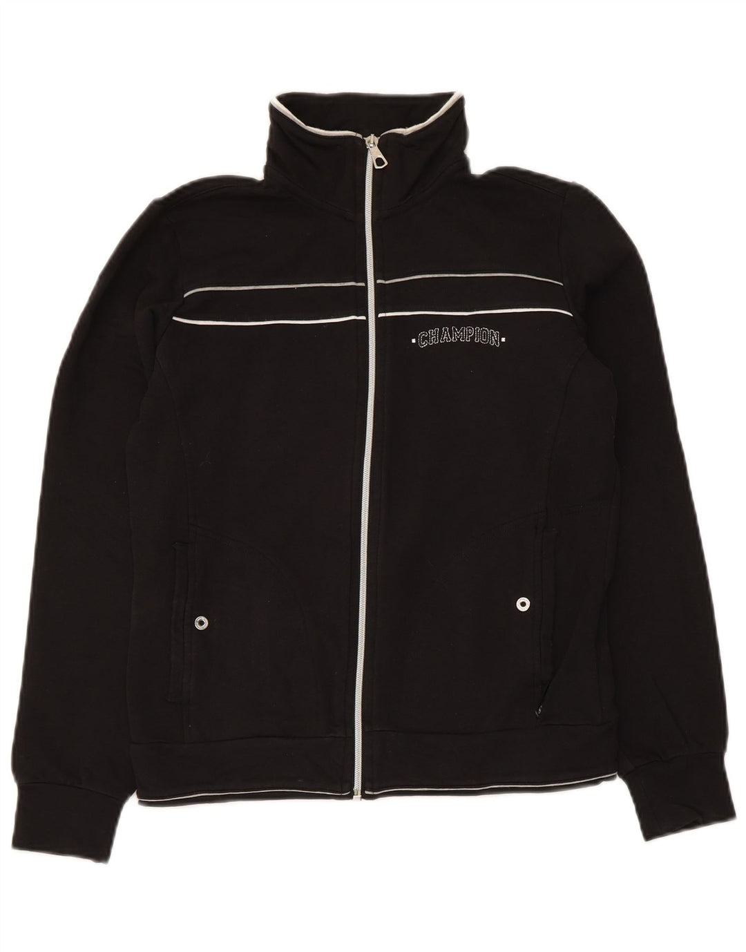 Champion Womens træningsdragt Topjakke UK 10 Small Black Bomuld