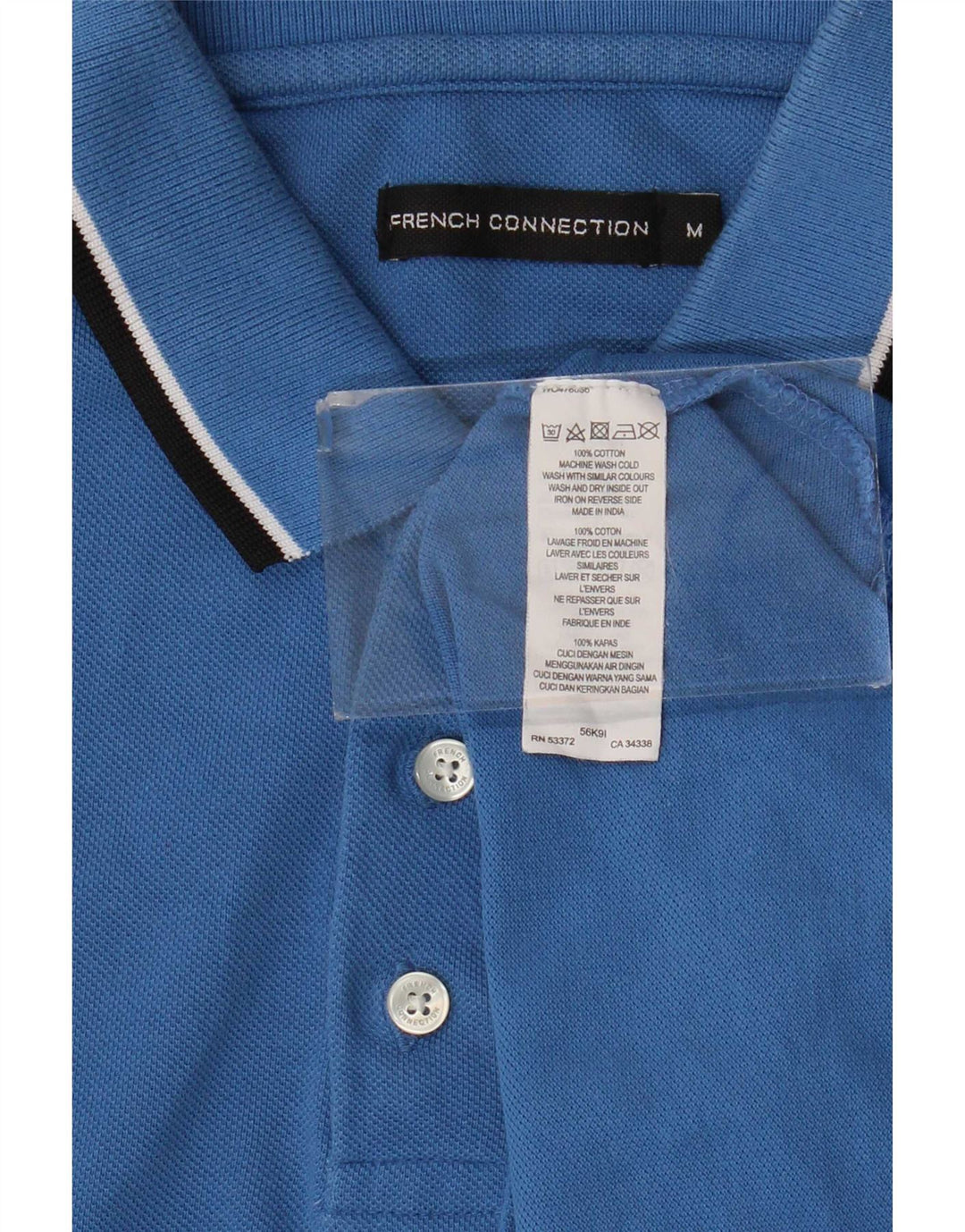 French Connection Herre poloshirt Medium blå stribet bomuld
