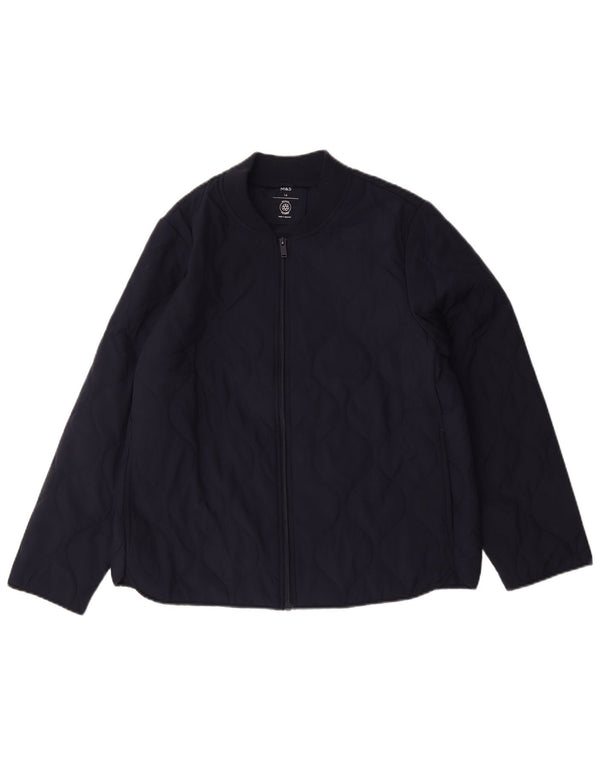 Marks & Spencer Quiltet jakke til kvinder UK 14 Stor marineblå polyester