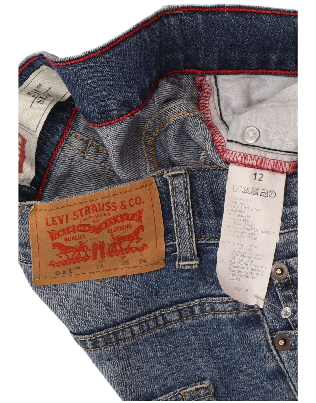 Levi's Girls 511 Slim Jeans 11-12 år W26 L26 Blå Bomuld