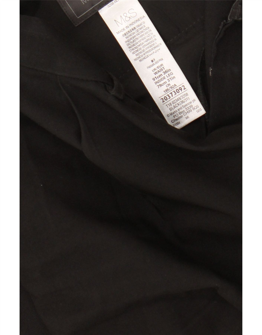 Marks & Spencer Herre Pegged Suit Bukser W36 L31 Sort Polyester