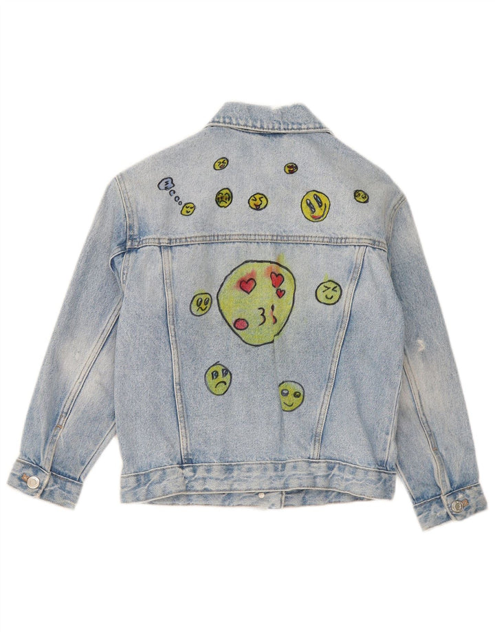 Zara piger grafisk denimjakke 8-9 år blå