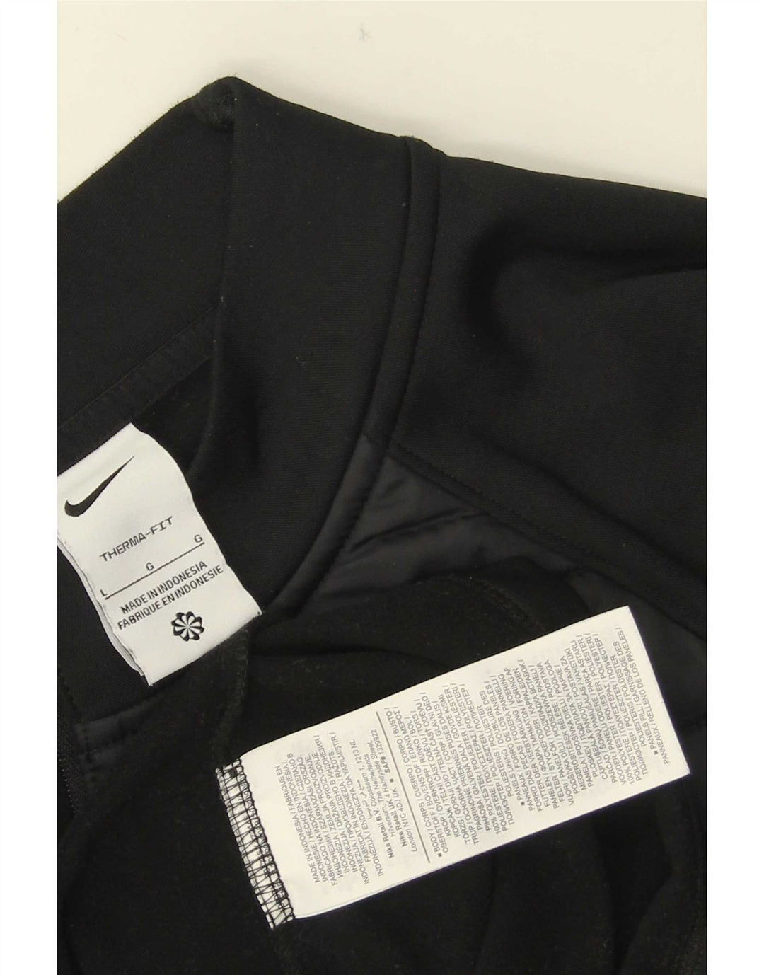 Nike Herre Therma-Fit Pullover med lynlås-hals Træningsdragt Top Stor sort polyester