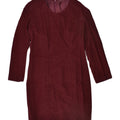 VINTAGE Womens Long Sleeve Bodycon Dress Uk10 Small Burgundy Polyester | Vintage | Thrift | Second-Hand | Used Clothing | Messina Hembry 