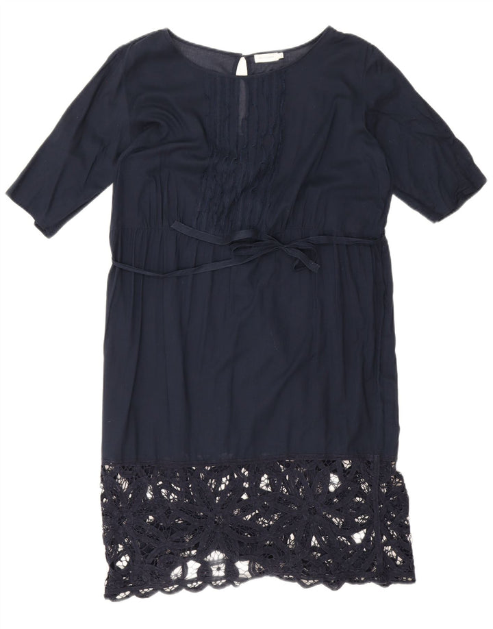 Henry Cottons Dame Shift Dress IT 46 Large Navy Blue