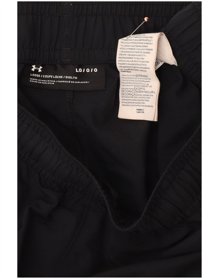 UNDER ARMOUR Herre grafiske sportsshorts store sorte polyester