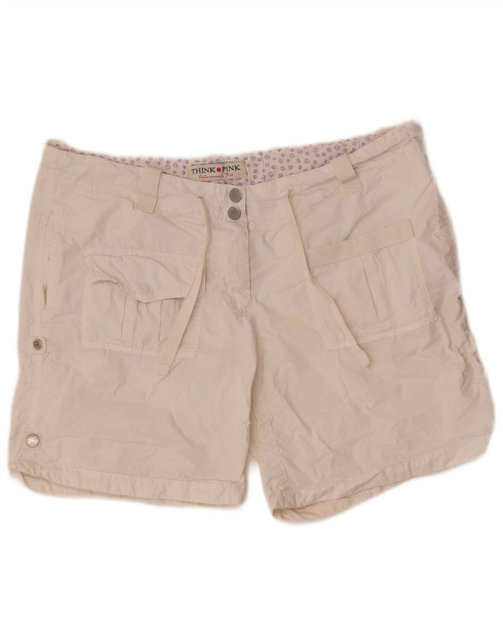 Tænk Pink Dame Cargo Shorts W30 Medium White Bomuld