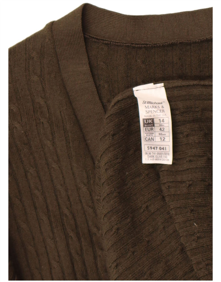 Marks & Spencer Dame St. Michael Cardigan Sweater UK 14 Large Khaki