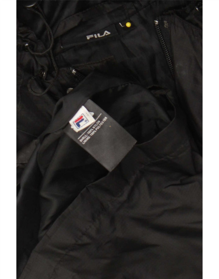 Fila Regnjakke med hætte til mænd UK 40 Stor sort nylon