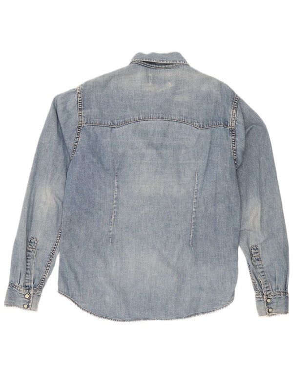 Lee Dame Denim Shirt UK 16 Large Blue Cotton