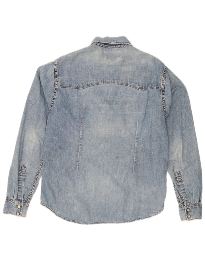 Lee Dame Denim Shirt UK 16 Large Blue Cotton