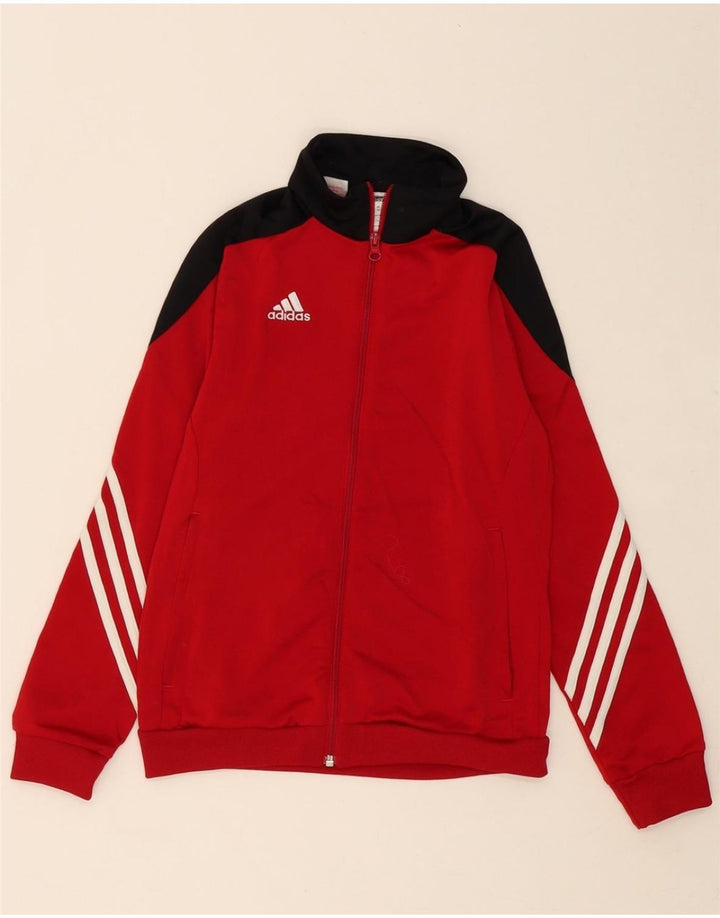 ADIDAS Boys Tracksuit Top Jacket 11-12 Years Large Red Colourblock Vintage Adidas and Second-Hand Adidas from Messina Hembry 