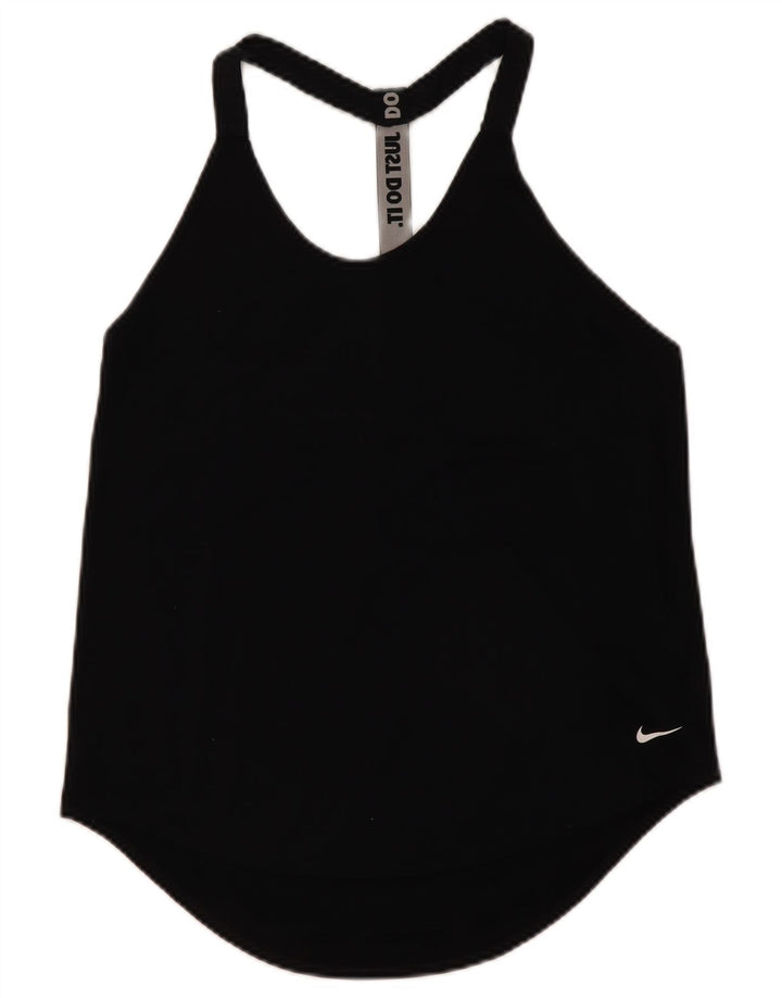 Nike Dame Dri Fit Grafisk Vest Top UK 12 Medium Sort Polyester