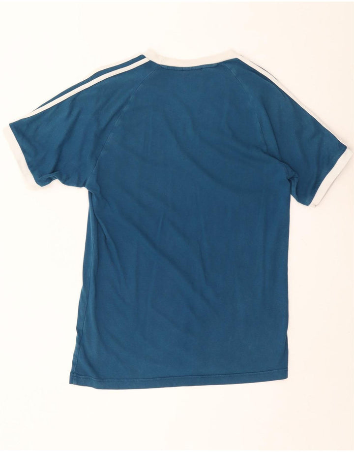 ADIDAS T-shirt top mellemblå bomuld til mænd