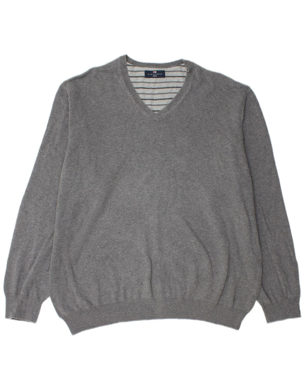 Marks & Spencer Herre Blue Harbor V-hals sweater 2XL grå bomuld