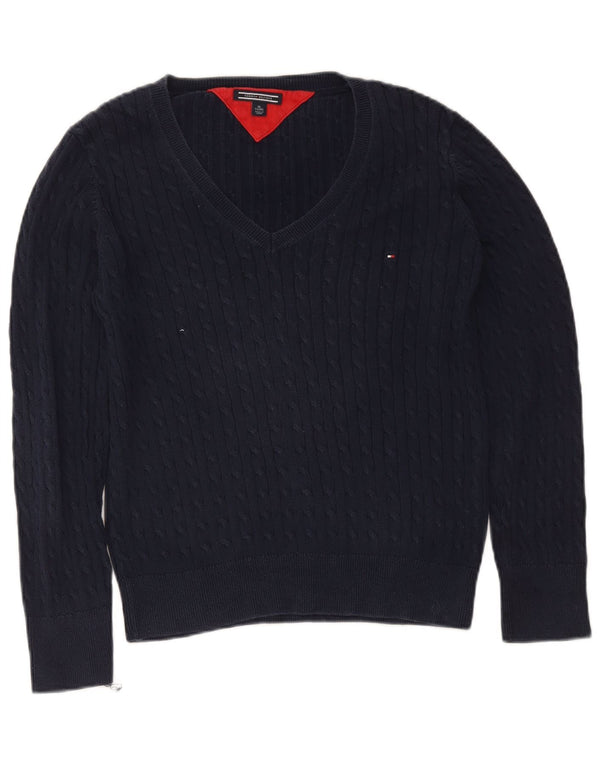Tommy Hilfiger Dame V-hals sweater UK 18 XL Navy Blue