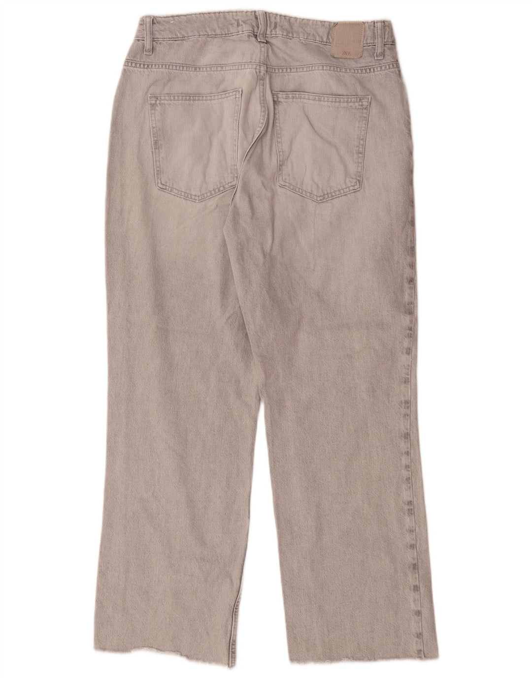 Zara Dame Straight Jeans EU 42 Large W32 L28 Grå Bomuld