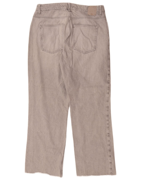 Zara Dame Straight Jeans EU 42 Large W32 L28 Grå Bomuld